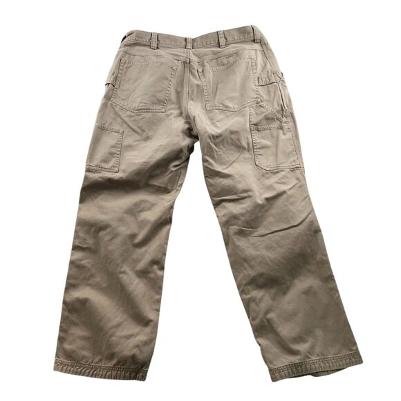 Duluth Trading Co Mens Cargo Work Pants Size 36x30 Canvas Straight Utility Khaki - Picture 2 of 11